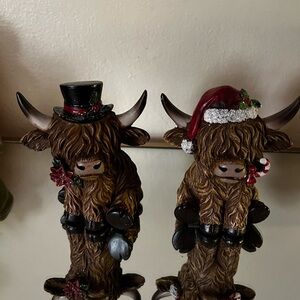 Hobby Lobby Holiday Highland Cow Ornaments - Brown and Black
